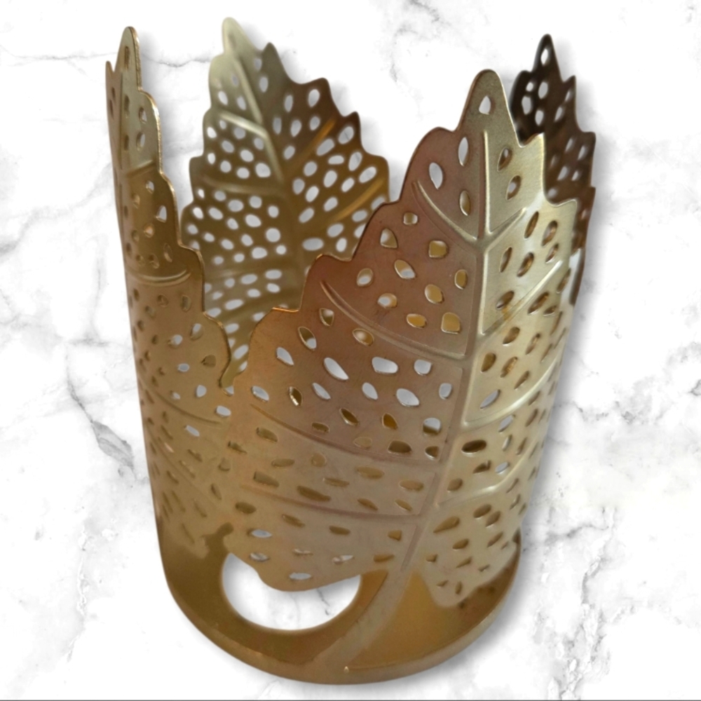 Bath & Body Works 4 Gold Palm Tropical Leaves Holder
